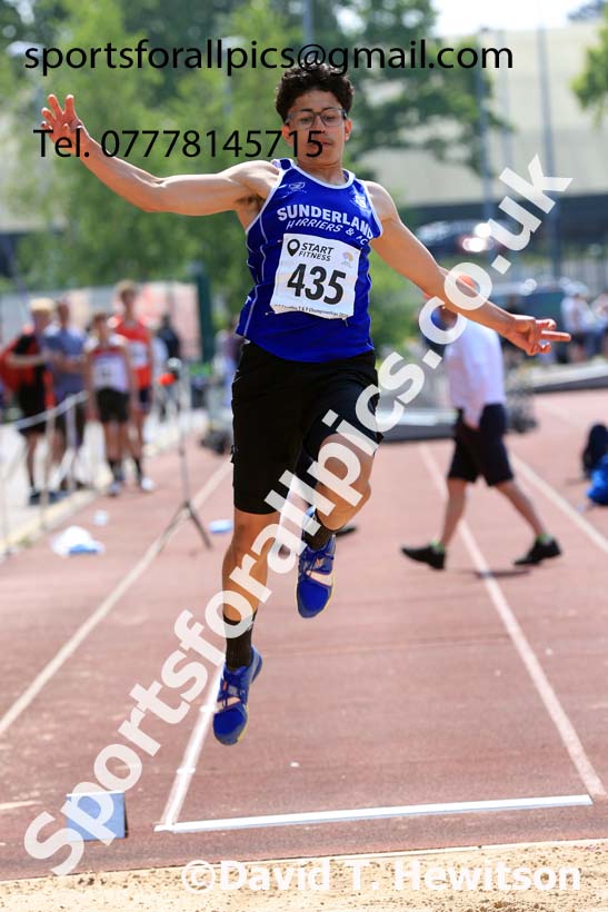 Mens Under-17s Long Jump, 2024 North Eastern Track and Field Champs., Middlesbrough.  Photo: David T. Hewitson/Sports for All Pics